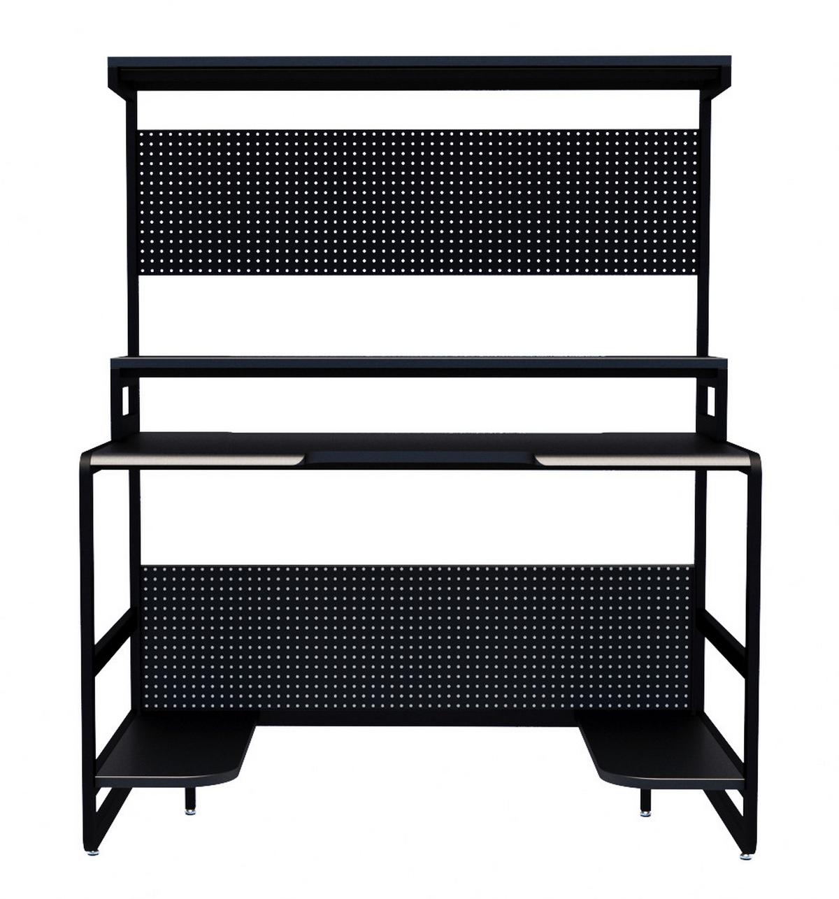 Schreibtisch Schwarz Stahl - Schwarz, Design, Holzwerkstoff/Metall (120/70/148cm) - Livetastic