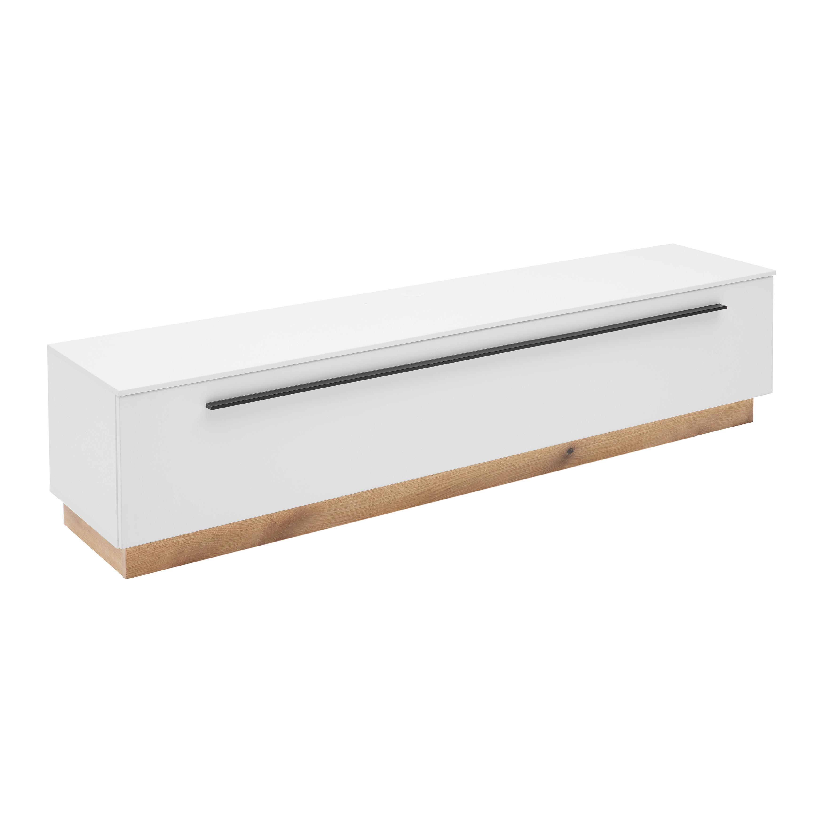 MEDIABÄNK MATEO - vit, Modern, trämaterial/plast (180/41/40cm) - Mömax