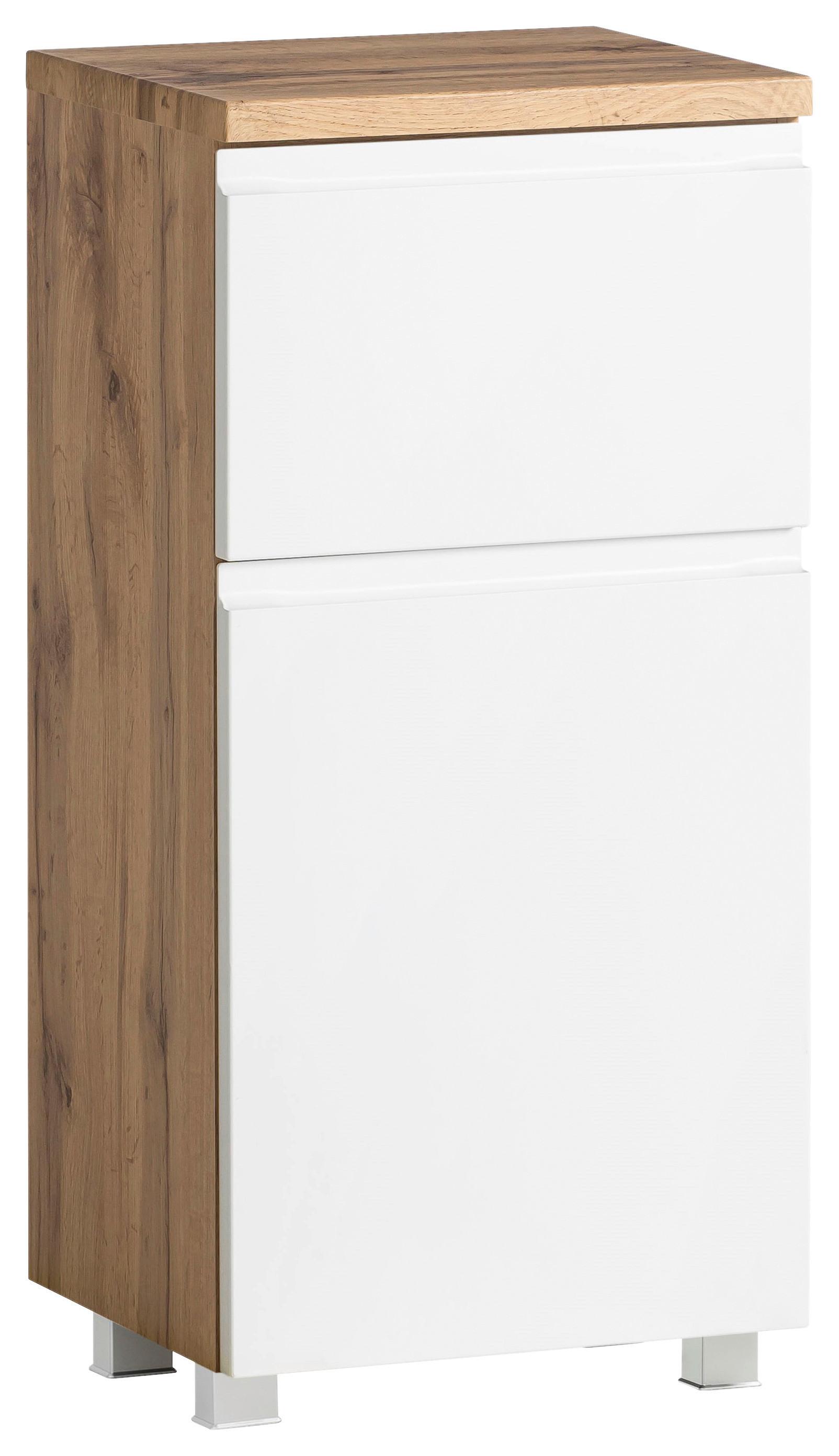 Unterschrank Varese Weiß/Eichefarbe - Eiche Wotan/Weiß, MODERN, Holzwerkstoff (40/79/35cm) - Held