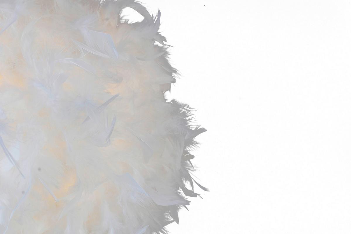 LAMPA WISZĄCA DREAMY - biały, Trend, tworzywo sztuczne/futro (45/145cm) - Novel