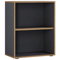 Pisarniški Regal Salia B60, Antracit, Barva Hrasta - črna/medeni hrast, Design, umetna masa/leseni material (60/74/33cm) - MID.YOU