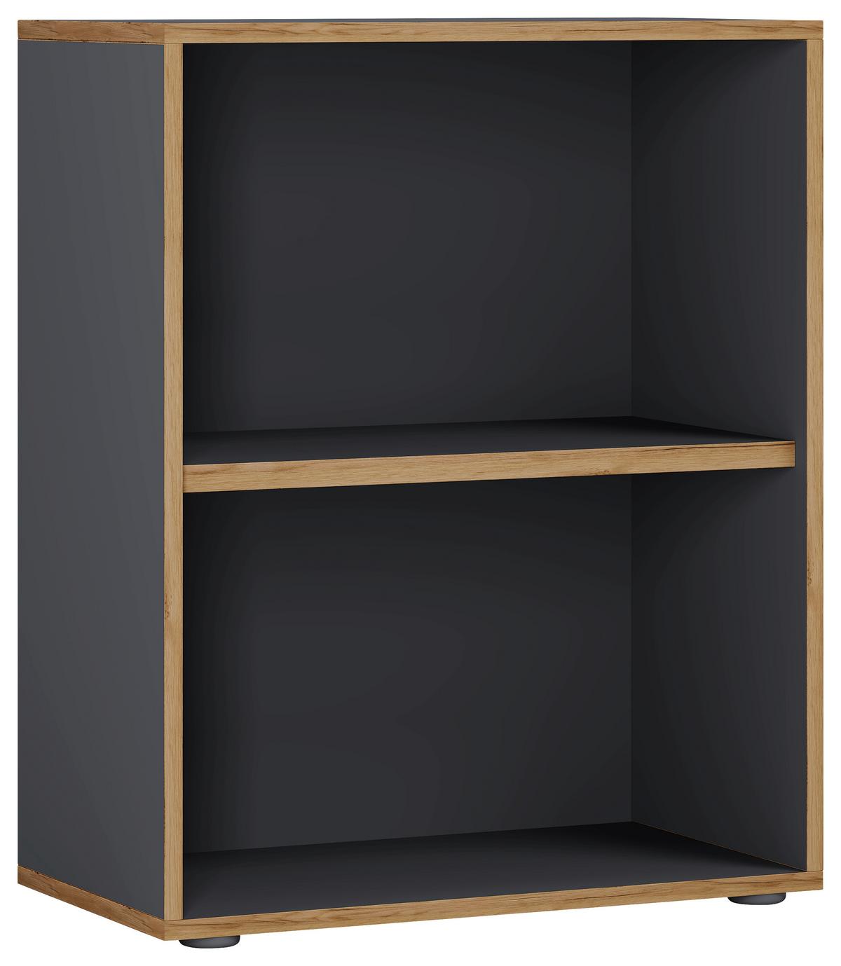 Pisarniški Regal Salia B60, Antracit, Barva Hrasta - črna/medeni hrast, Design, umetna masa/leseni material (60/74/33cm) - MID.YOU