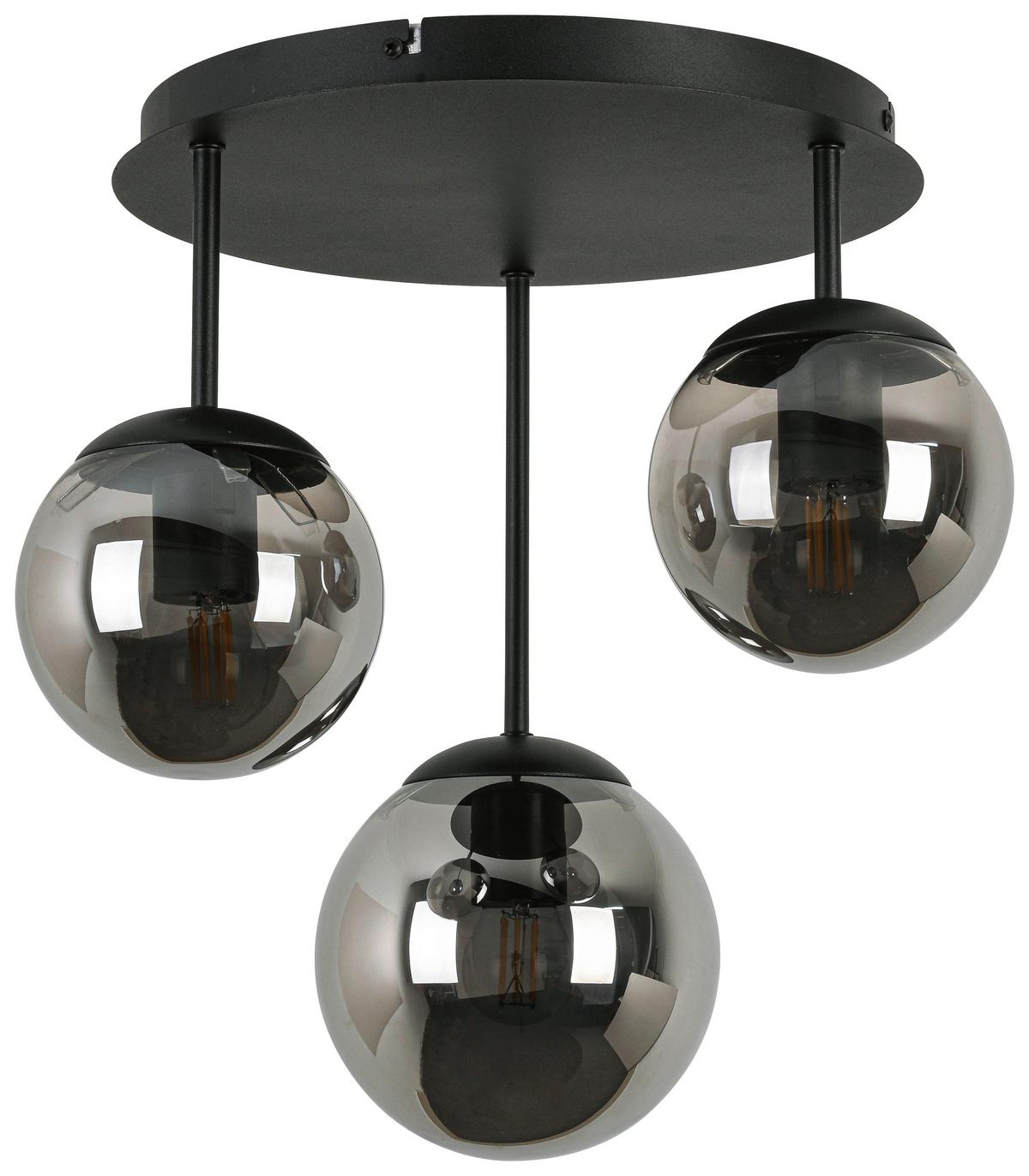 LAMPA SUFITOWA SUSI - czarny/kolor chromowy, Trend, tworzywo sztuczne/metal (35,5/36/38cm) - Novel