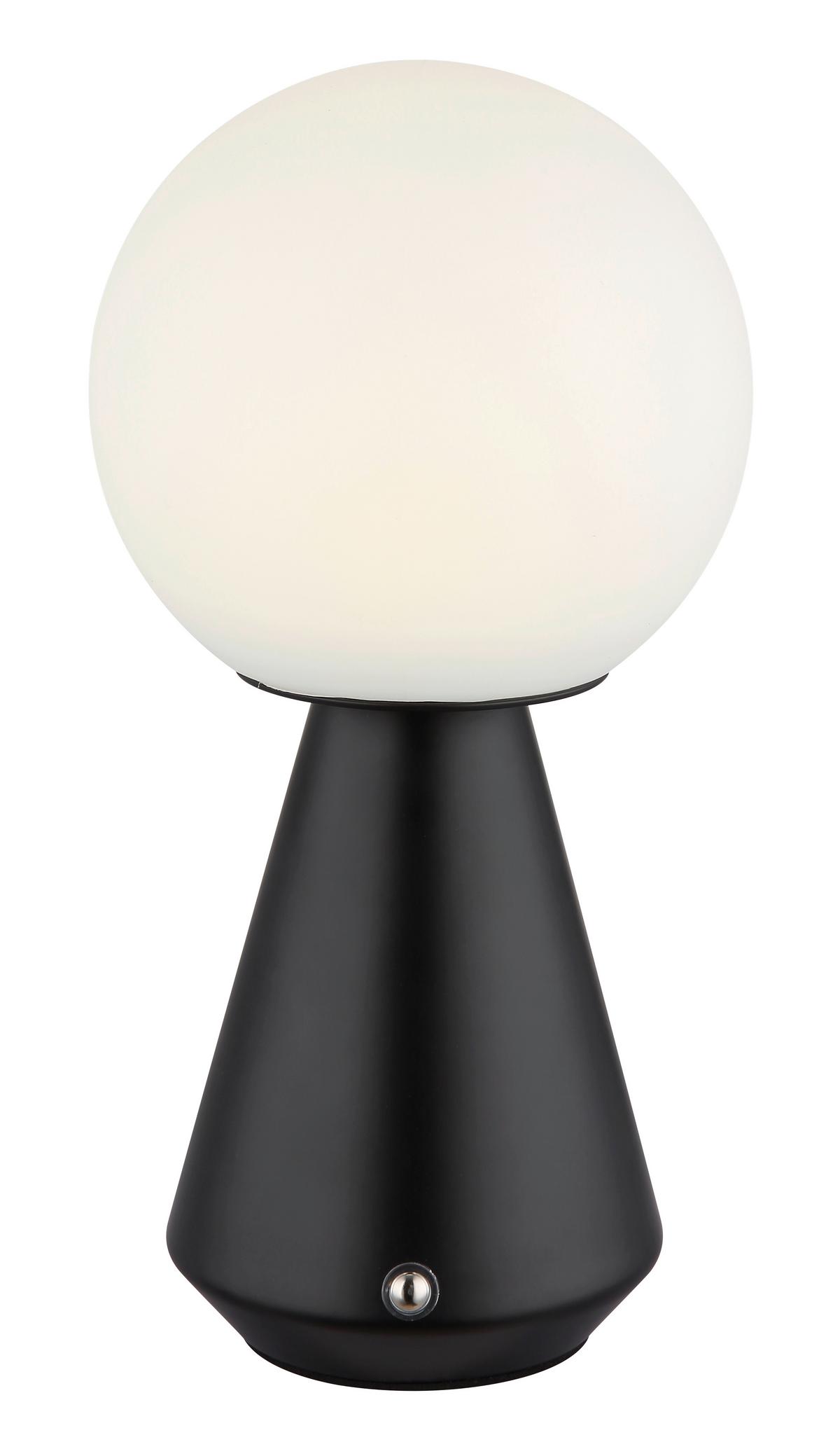 AKKU-TISCHLEUCHTE 21029S SORA - Weiss/Schwarz, Design, Kunststoff/Metall (12/23,5cm) - Globo