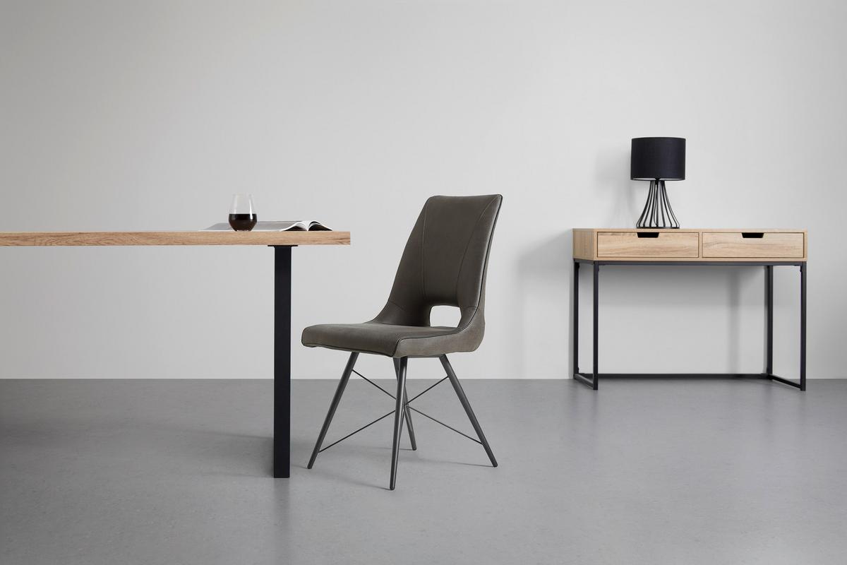 chaise in Grau - Schwarz/Grau, Modern, Holz/Textil (47/91.5/62cm) - Mömax