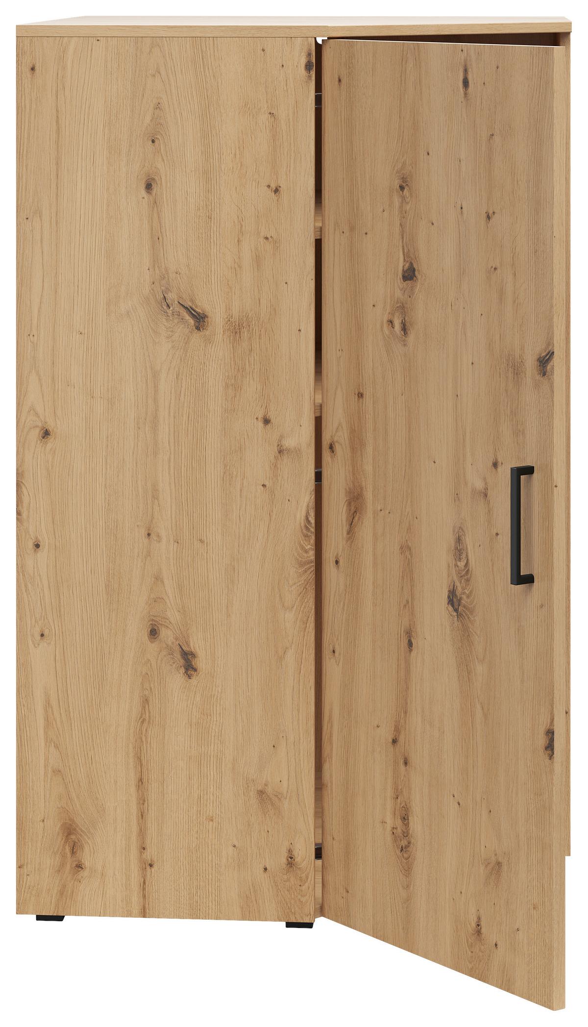 Eckkommode Multistauraum Eiche Artisan - Anthrazit/Schwarz, MODERN, Holzwerkstoff/Kunststoff (71,5/115/71,5cm) - Mömax