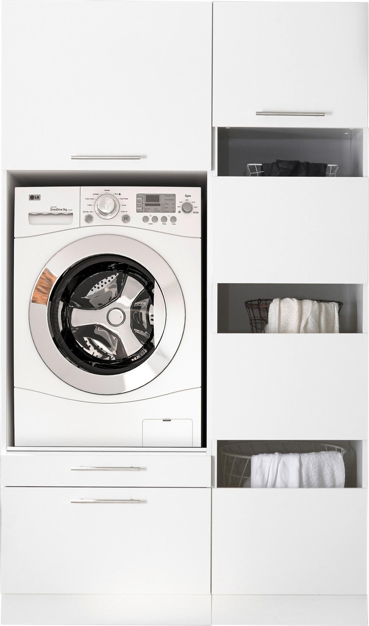 Hauswirtschaftsraum Clara Weiß B: ca. 117,4 cm - Weiß, KONVENTIONELL, Holzwerkstoff (117,4/200/67,6cm) - Respekta