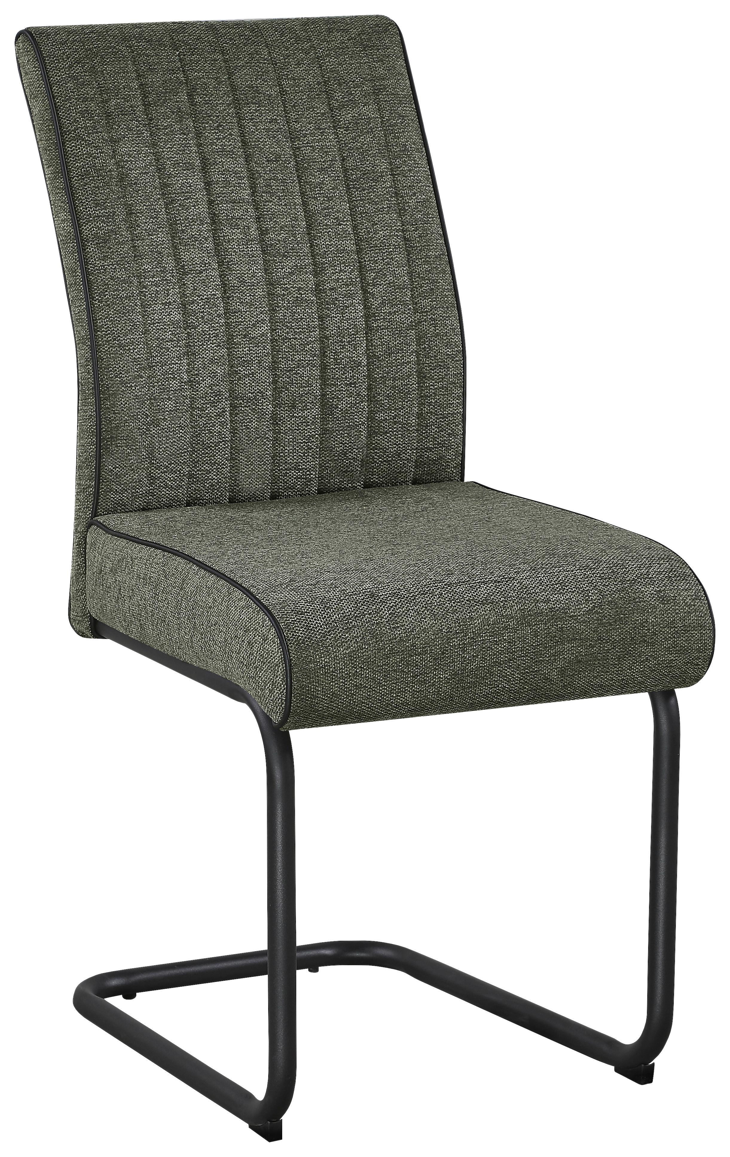 KRZESŁO NA PŁOZIE GIORGIA - zielony/czarny, Modern, metal/tkanina (58/86/45cm) - Mömax