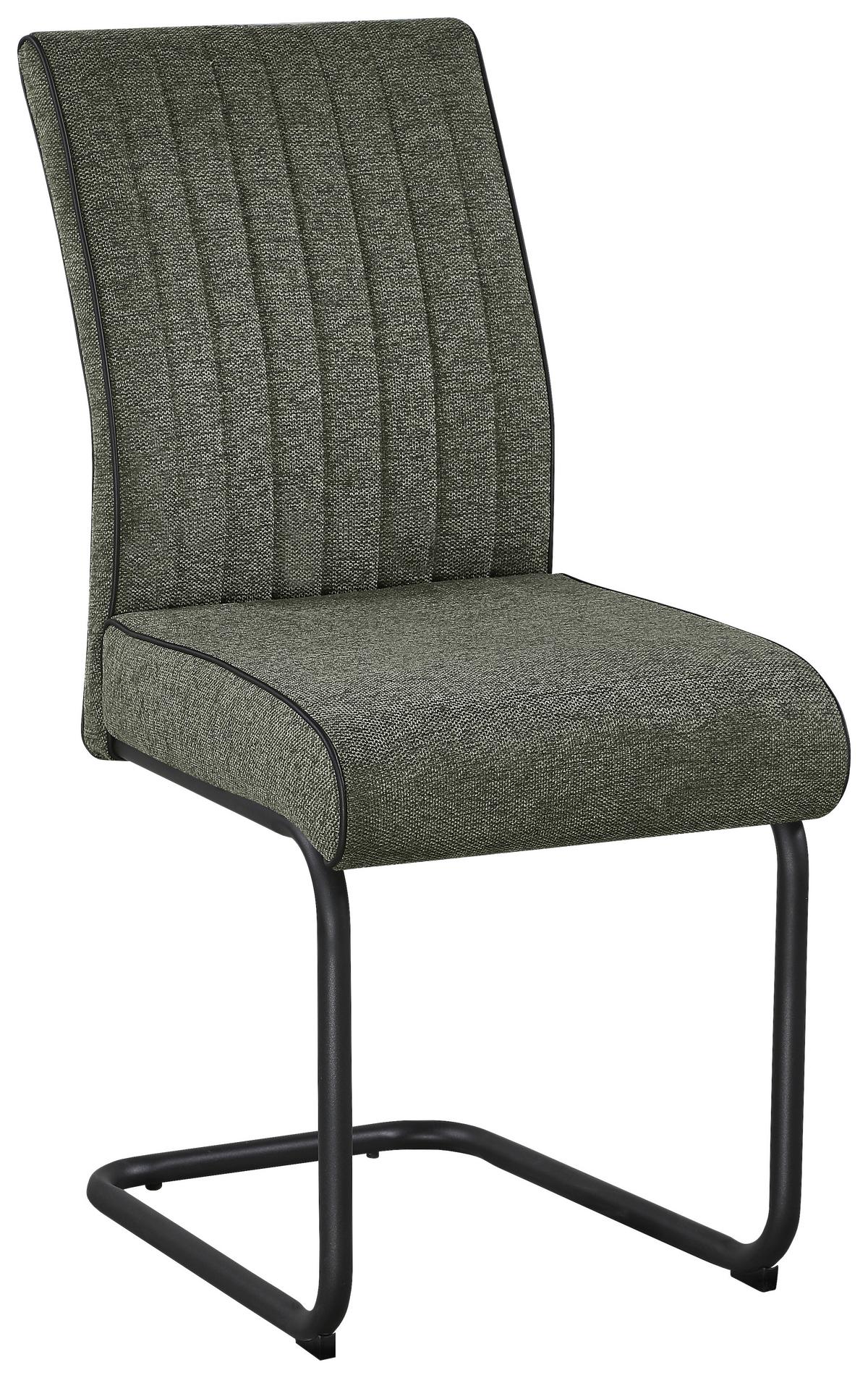 KRZESŁO NA PŁOZIE GIORGIA - zielony/czarny, Modern, metal/tkanina (58/86/45cm) - Mömax