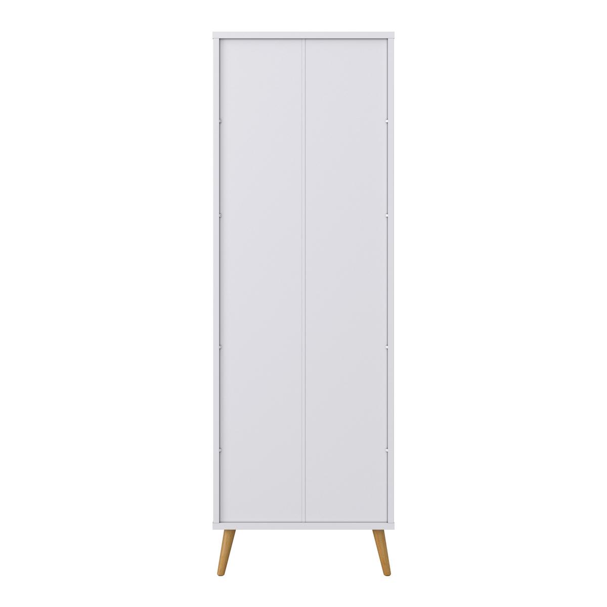DREHTÜRENSCHRANK in Weiss "Ludo" - Weiss/Naturfarben, Modern, Holz/Metall (60/180/40cm) - Bessagi Home