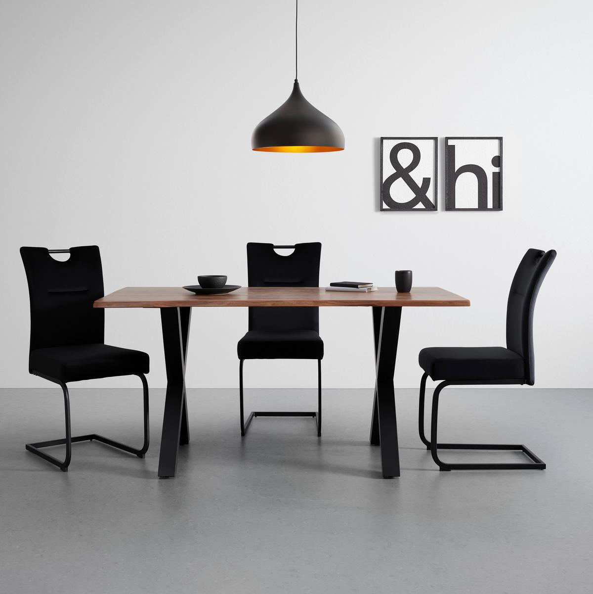 Stol Za Blagovaonicu Leilo - boje bagrema/crna, Moderno, drvo/metal (160/85/76cm) - Bessagi Home