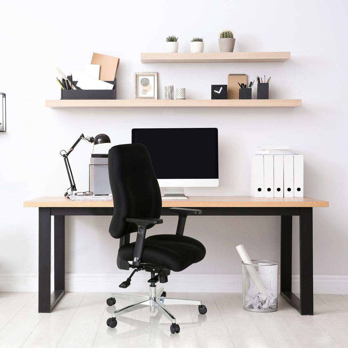 Vrtljivi Stol Zenit Comfort, Črna - srebrne barve/črna, Basics, kovina/umetna masa (66/107/67cm) - MID.YOU