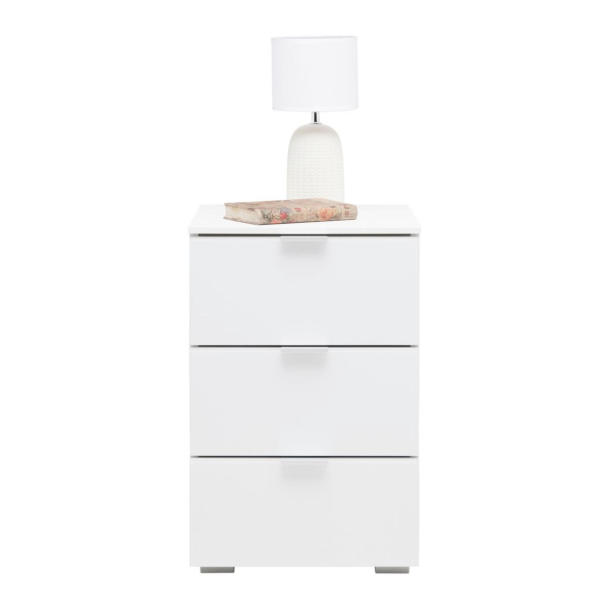 NOPTIERA FIFTY - alb, Konventionell, sticlă/material pe bază de lemn (40/61/42cm) - Premium Living