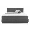 Boxspringbett Grau 140x200cm - Schwarz/Grau, MODERN, Holz/Holzwerkstoff (206/152/60cm) - MODERN LIVING