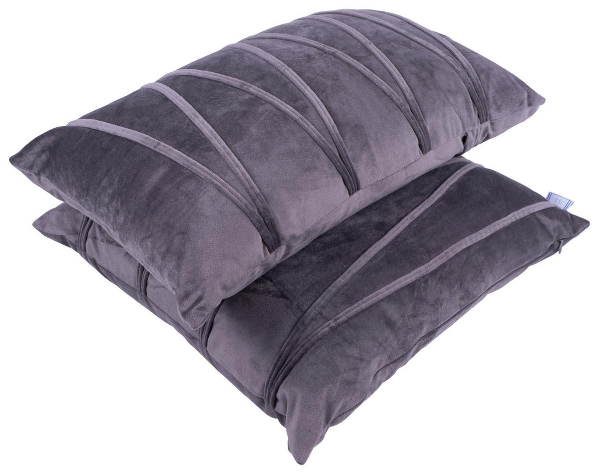 ZIERKISSENSET PAULINA 125 2ER-SET - Graphitfarben, Konventionell (30x45/50x45cm)