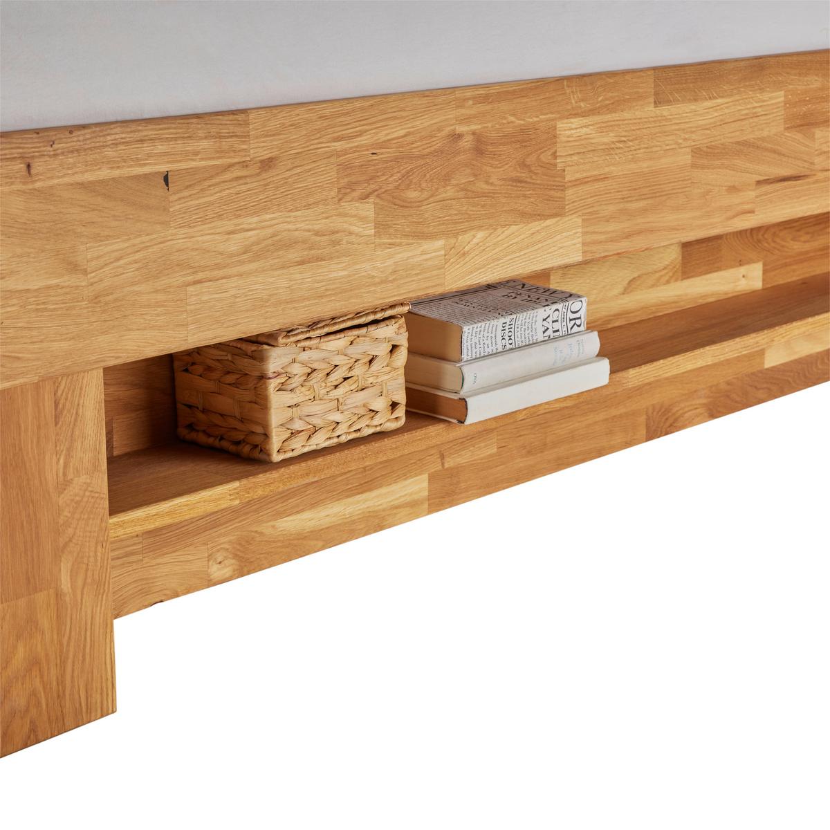 Postelja Sarah, Divji Hrast, 180x200 - divji hrast, Konvencionalno, les (180/200cm) - Zandiara