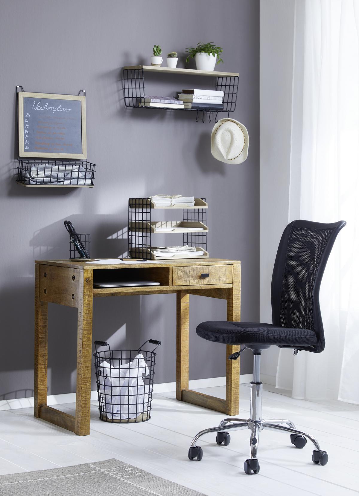 Drehstuhl in Schwarz - Schwarz, MODERN, Holz/Kunststoff (42/88-98/58,50cm) - Based