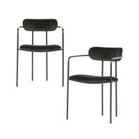Armlehnstuhl-Set Ivy Schwarz B: 52cm - Schwarz, MODERN, Textil/Metall (52/74/50cm) - Livetastic