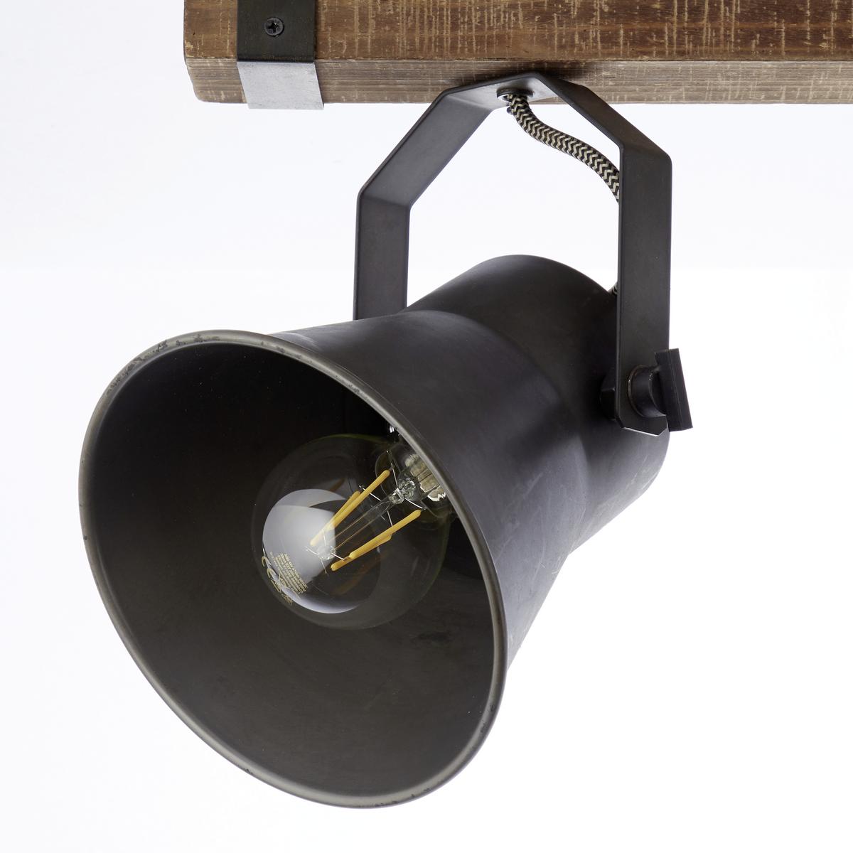 Deckenleuchte Plow in Schwarz max. 10 Watt - Schwarz, Design, Holz/Metall (40/24cm) - Brilliant