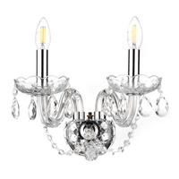 Wandleuchte Svetlana Chromfarben max. 6 Watt - Chromfarben/Transparent, KONVENTIONELL, Glas/Metall (32/30/20cm)