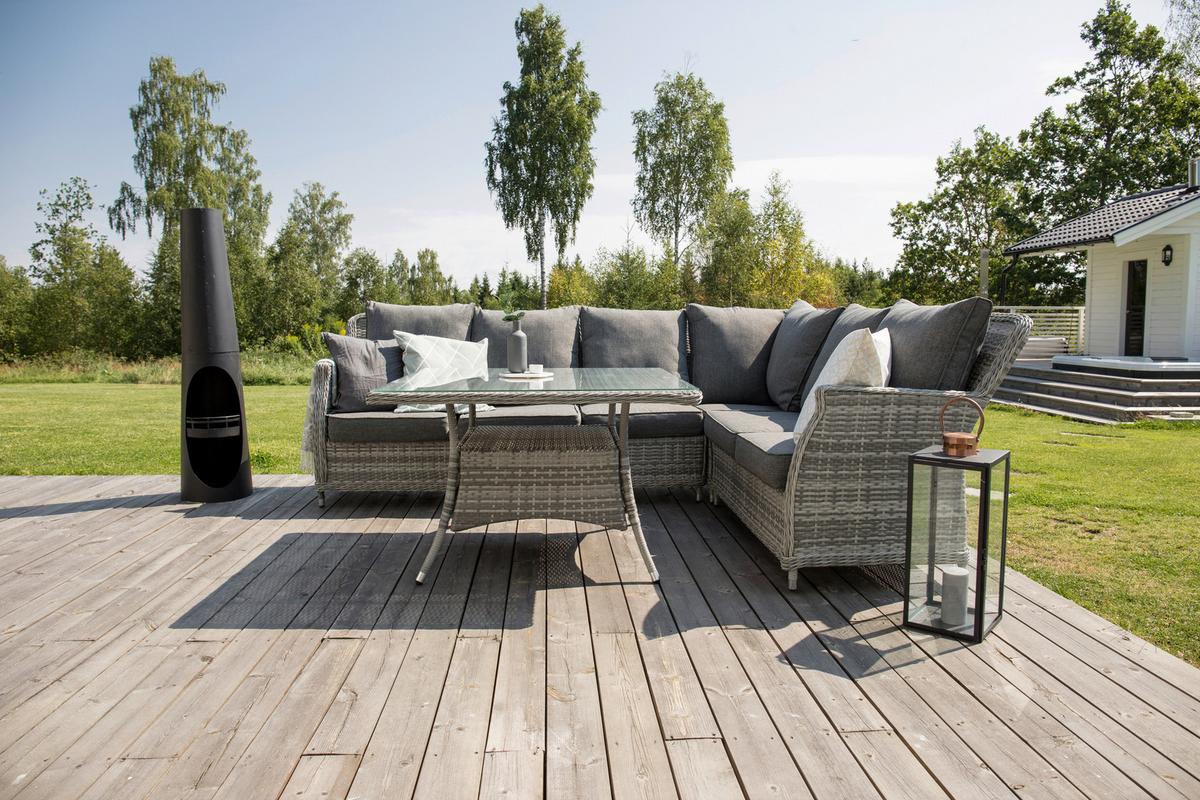 Feuerstelle Bastian ca. 33x135x33 cm Schwarz - Schwarz, KONVENTIONELL, Metall (33/135/33cm) - Gardenson