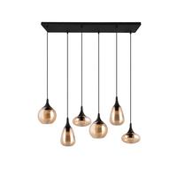 LAMPA WISZĄCA 317000613 LUMINA - kolor bursztynowy/czarny, Design, metal/szkło (93,8/34,5/150cm) - Trio Leuchten