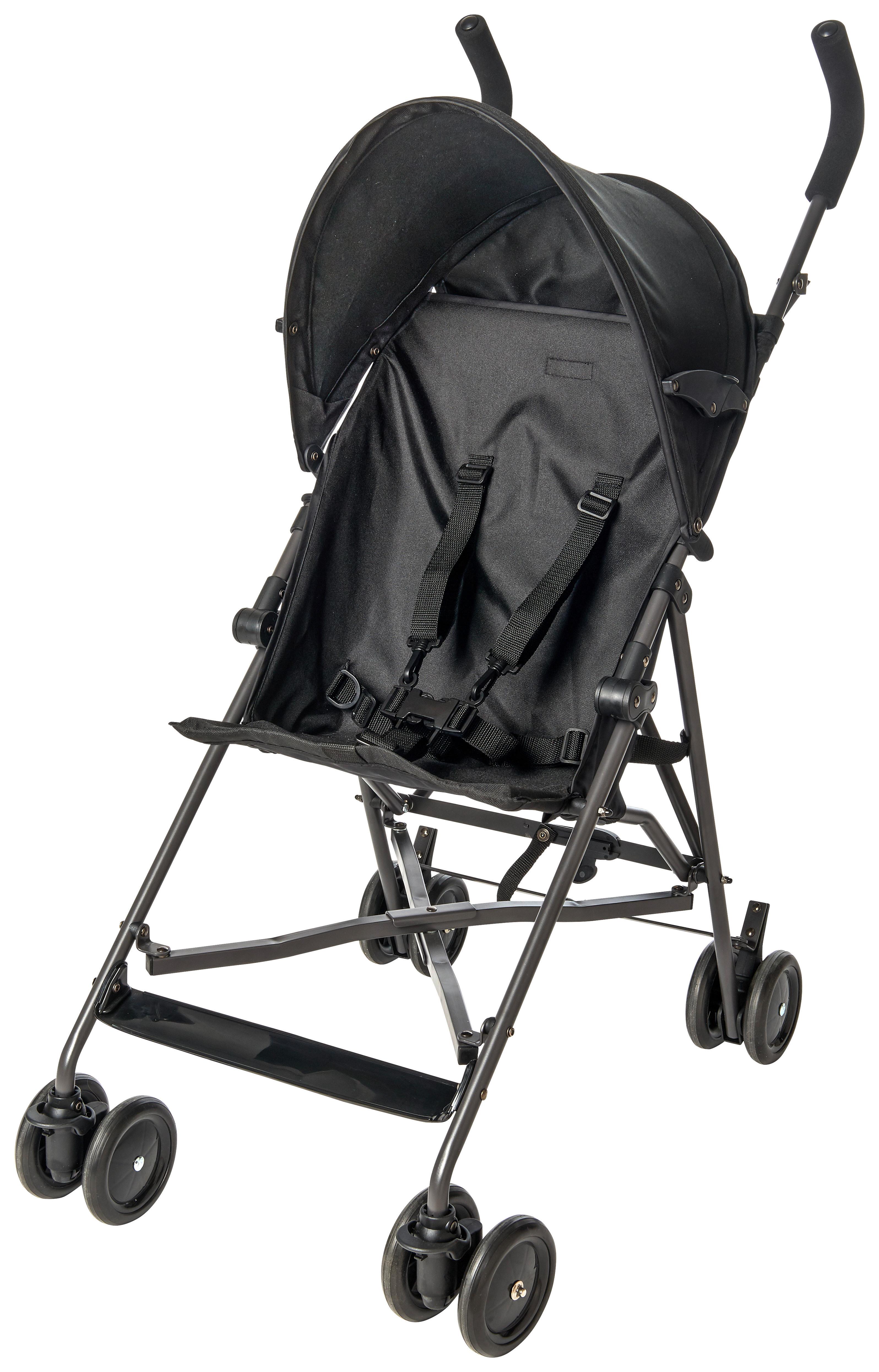 WÓZEK SPACEROWY PEPI 2.0 - czarny, Basics, metal/tkanina (80/46/97cm) - My Baby Lou
