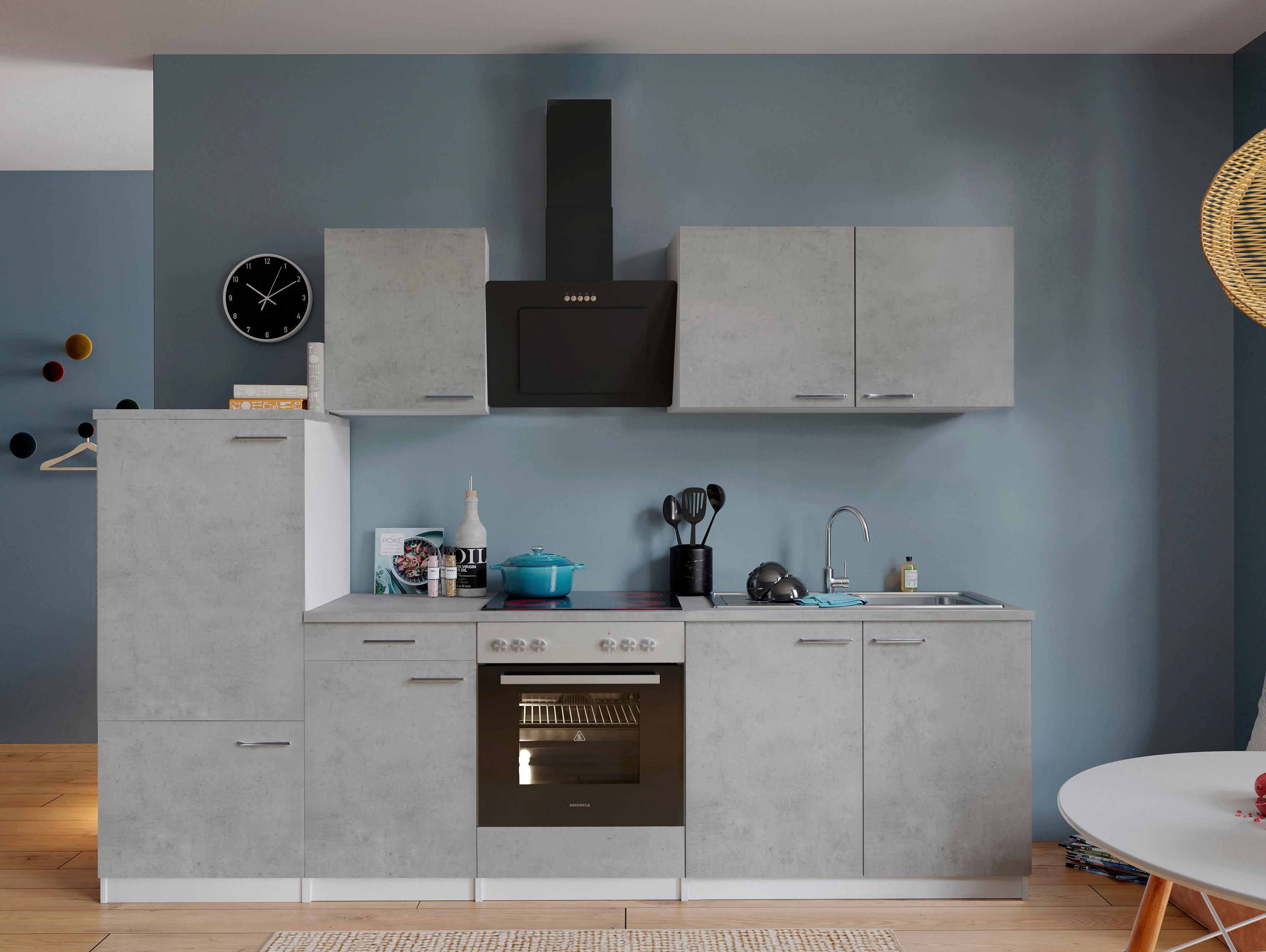 Kuhinjski Blok Z Aparati Malia, 270cm - barve nerjavečega jekla/siva, Basics, kovina/leseni material (270cm) - Respekta