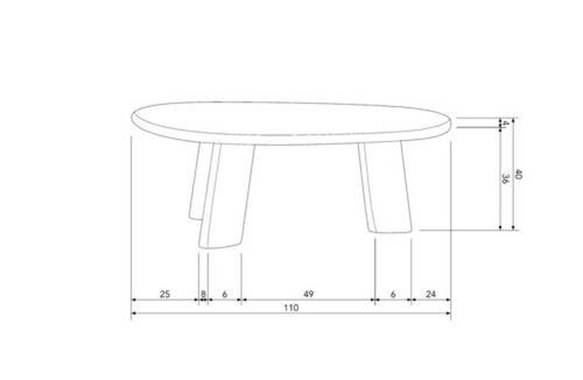 Couchtisch Roundly Holz - Walnussfarben, Design, Holz (110/60/40cm) - Livetastic