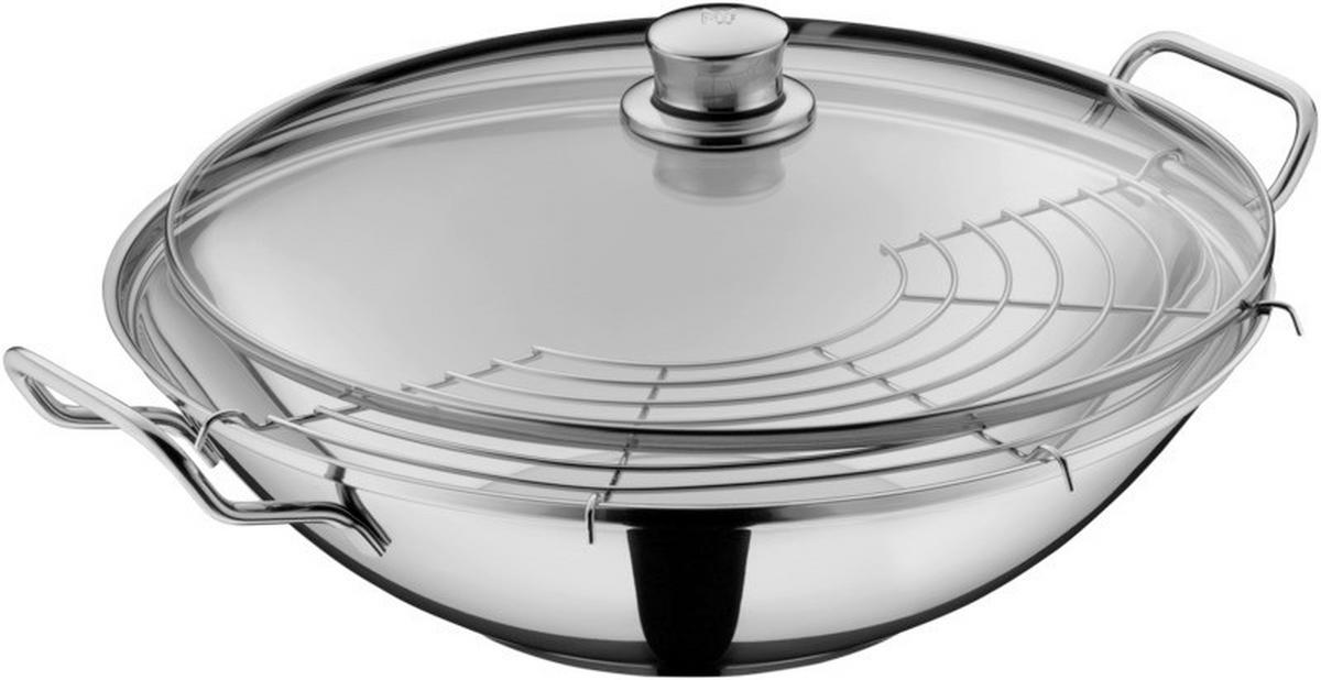WOK 07.9836.6040 WMF - kolor stalowy, Basics, metal/szkło (36cm) - WMF