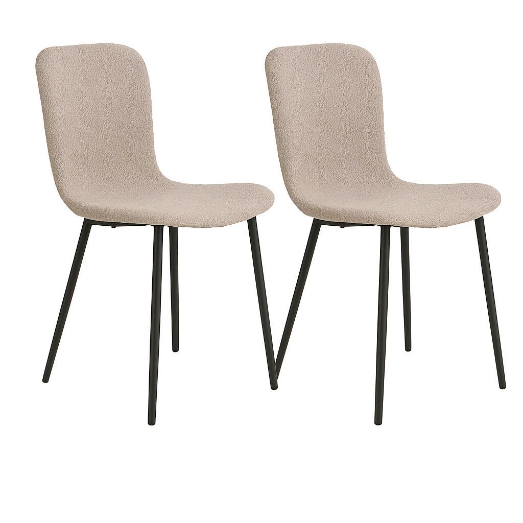 Stuhl-Set Halden 2er-Set Beige/Schwarz - Beige/Schwarz, MODERN, Textil/Metall (44/81/52cm) - MID.YOU
