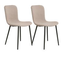 Stuhl-Set Halden 2er-Set Beige/Schwarz - Beige/Schwarz, MODERN, Textil/Metall (44/81/52cm) - MID.YOU