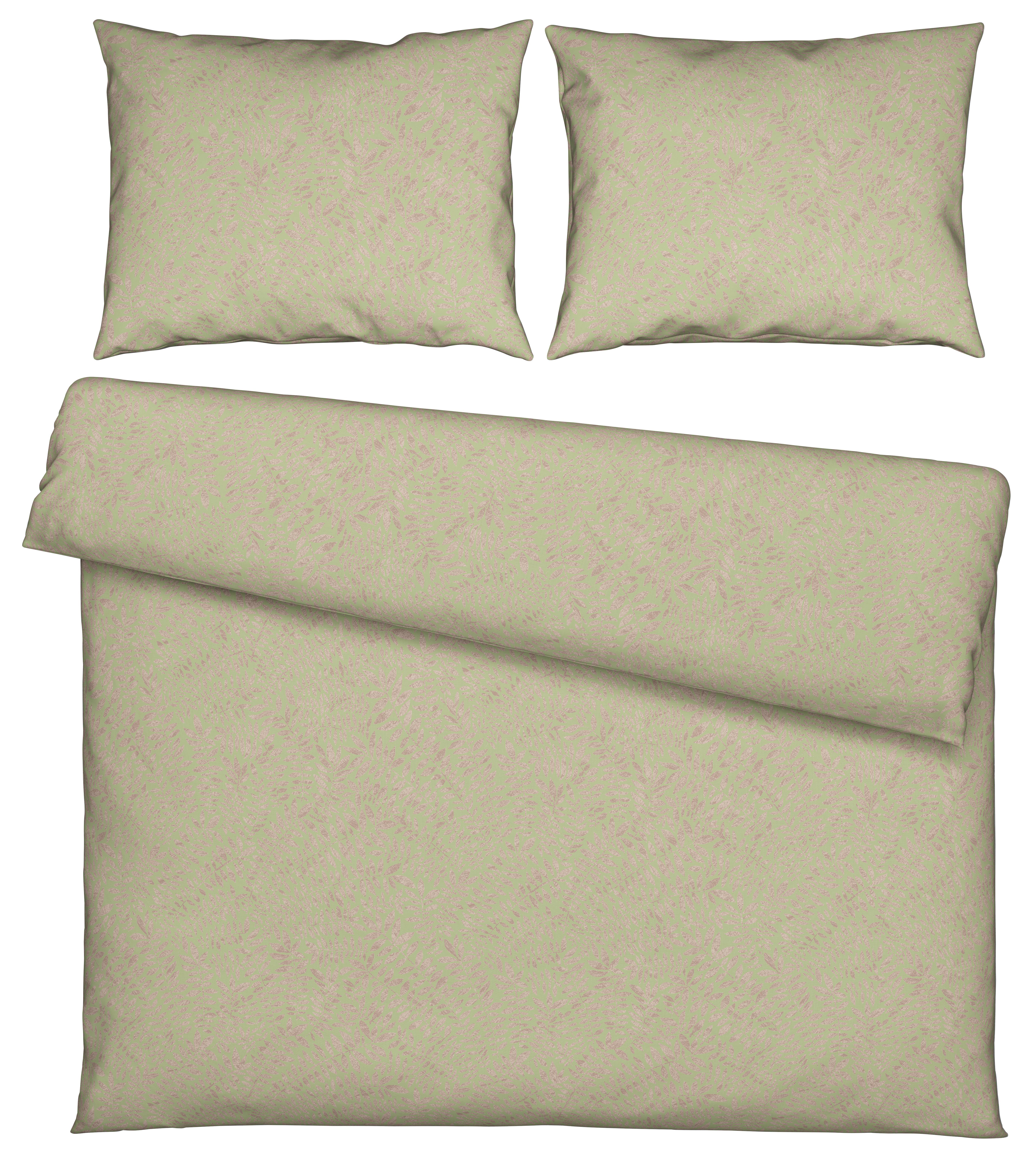 Posteljina Lorita 200x200cm 2x60x80cm - zelena, tekstil (200/200cm) - Modern Living