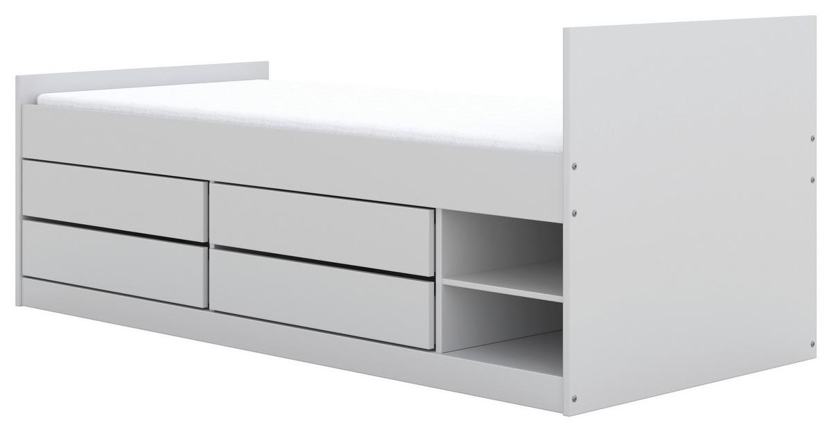 Otroška Postelja Leon, 90x200cm - bela/barve breze, Moderno, leseni material/les (90/200cm) - MID.YOU