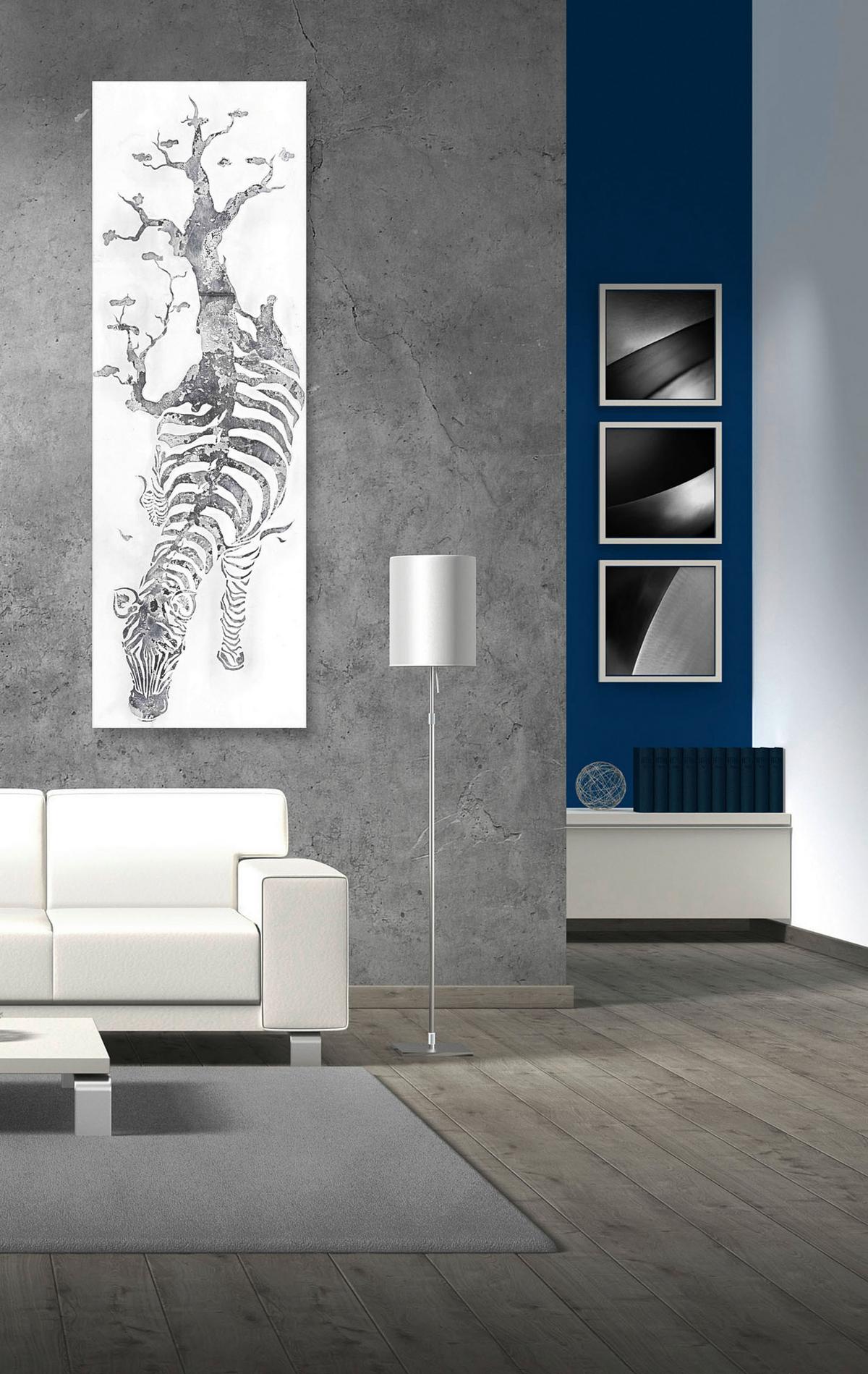 BILD SERENGETI - couleur argentée, Lifestyle, textile/bois (50/150/3,8cm) - Kayoom