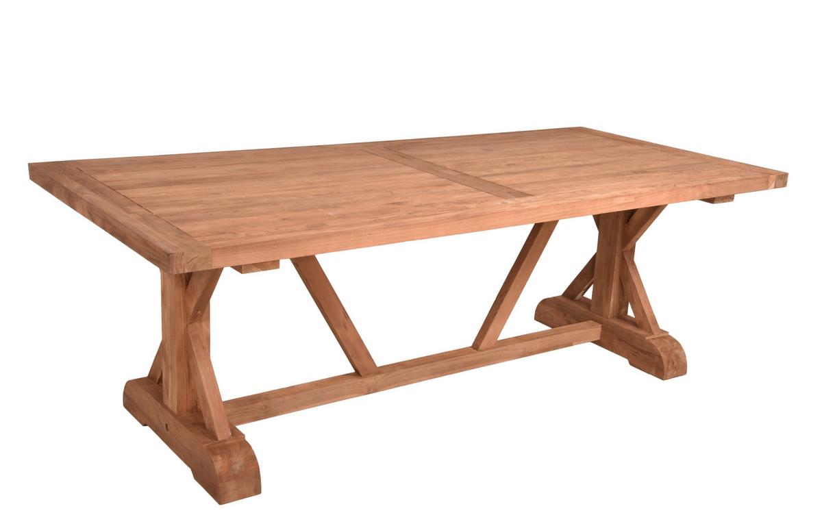 Gartentisch Kisar Teak - Braun, Basics, Holz (220,5/100/75cm) - Gardenson