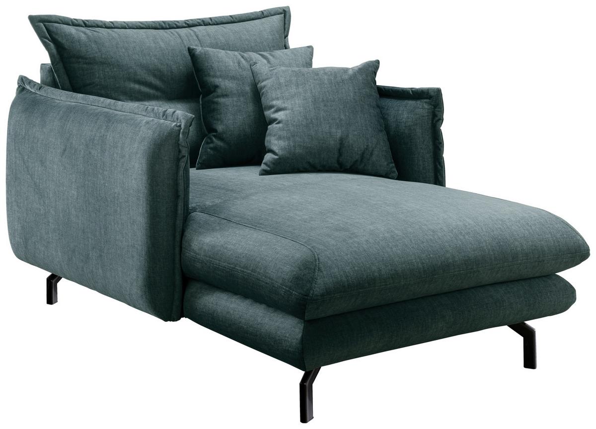Relaxsessel Lava Hellblau Velours - Schwarz/Hellblau, MODERN, Textil/Metall (111/101/167cm) - Livetastic