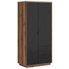 Ormar S Klasičnim Vratima Form - boje hrasta/crna, Moderno, drvni materijal/metal (94/200,5/56,5cm) - Modern Living
