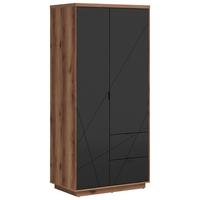 Ormar S Klasičnim Vratima Form - boje hrasta/crna, Moderno, drvni materijal/metal (94/200,5/56,5cm) - Modern Living