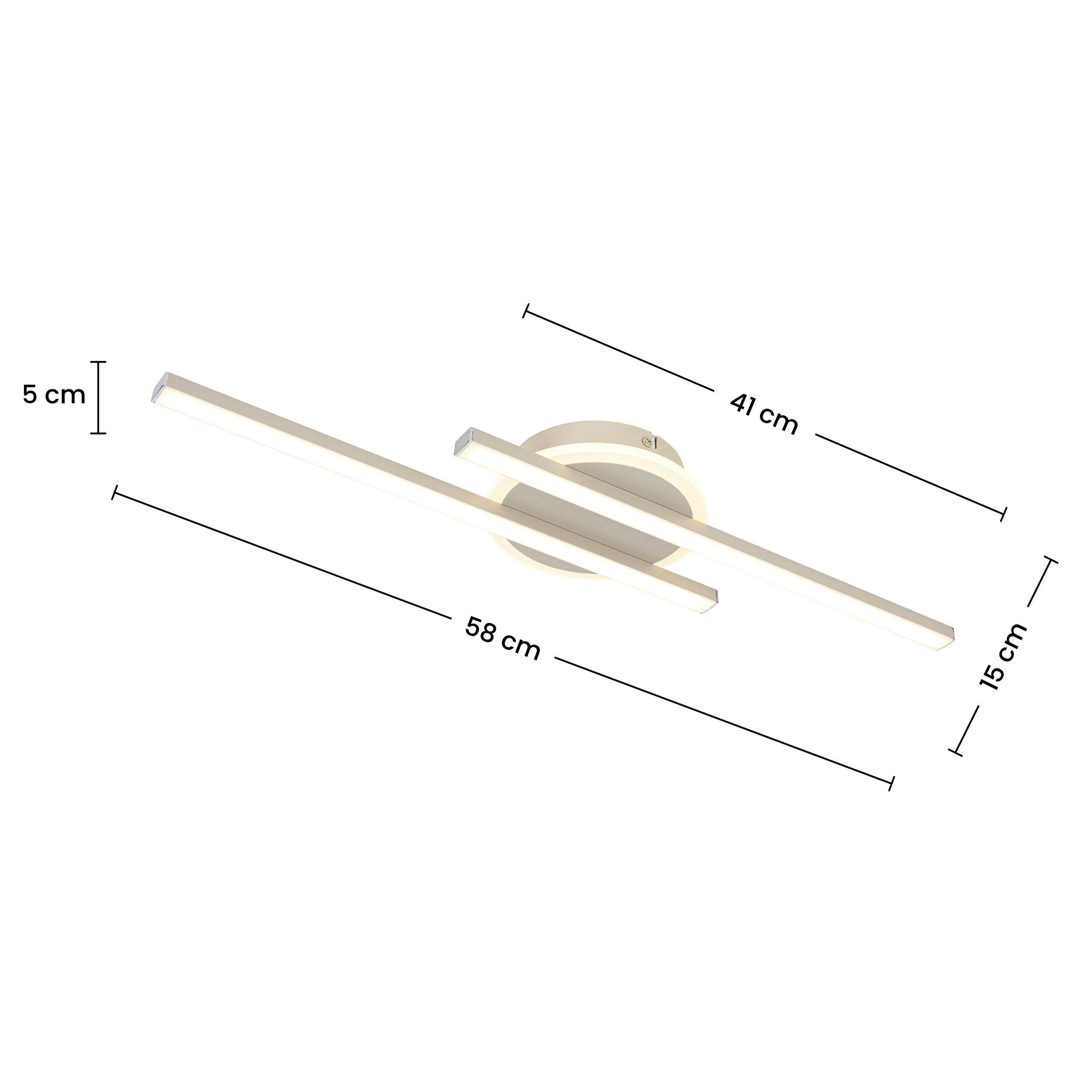 LED-TAKLAMPA OLGA - sandfärgad, Modern, metall/plast (58/15/5cm) - Mömax