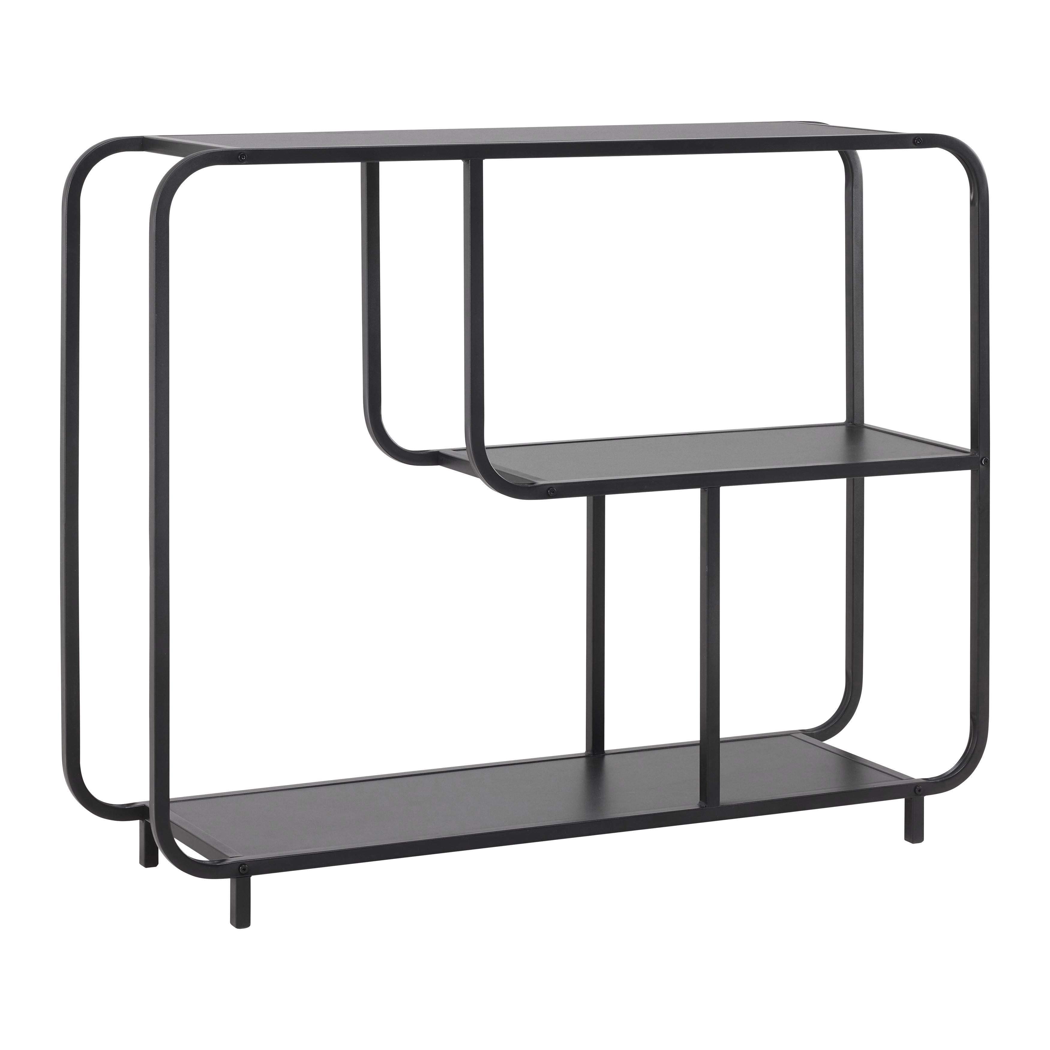 Polica Bend - crna, Moderno, metal/pločasti materijal (120/95/33cm) - Modern Living