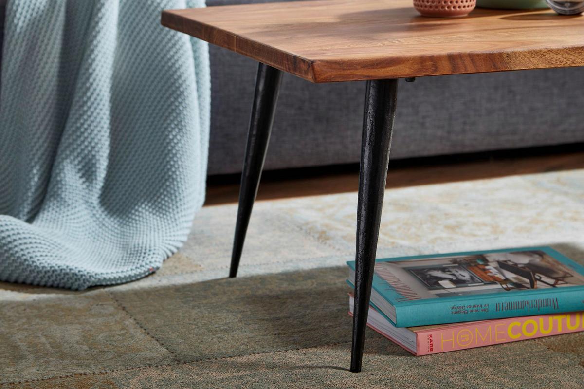 Klubska Miza Wohnling - črna/barve indijskega rožnega lesa, Moderno, kovina/les (110/60/40cm) - MID.YOU