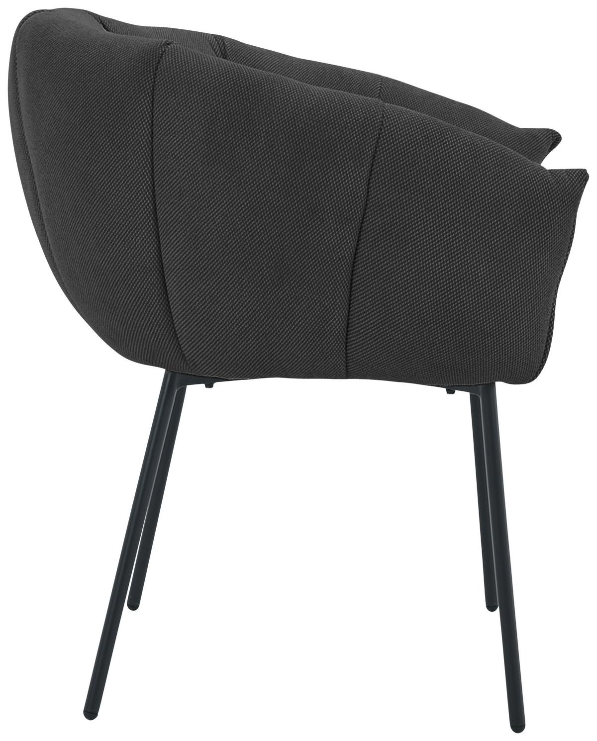 KRZESŁO Z PODŁOKIETNIKAMI LEJLA  -EXKLUSIV- - czarny, Design, metal/tkanina (66/78/72cm) - Carryhome