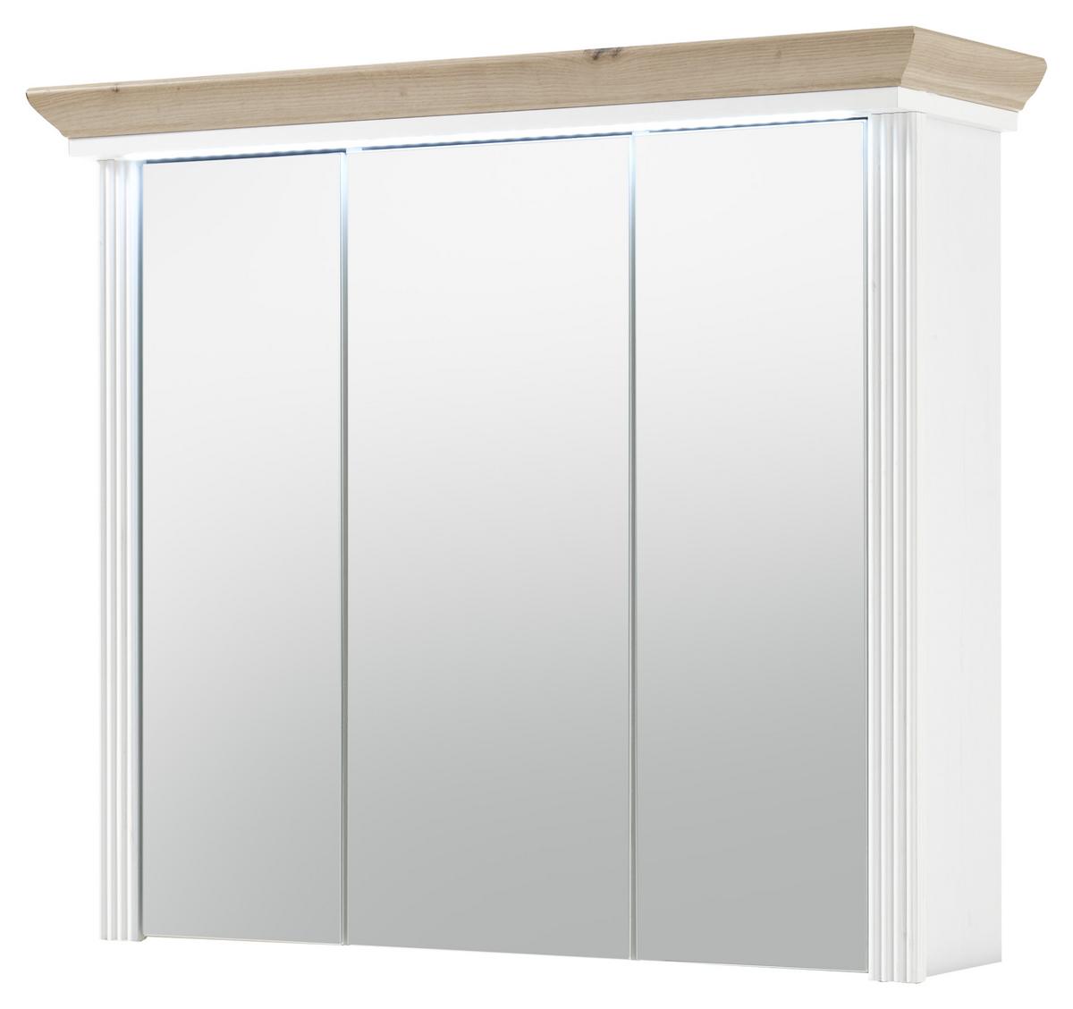 SZAFKA Z LUSTREM JASMIN - kolor dębowy/kolor piniowy, Basics, materiał drewnopochodny/szkło (82,5/74/25cm) - Livetastic