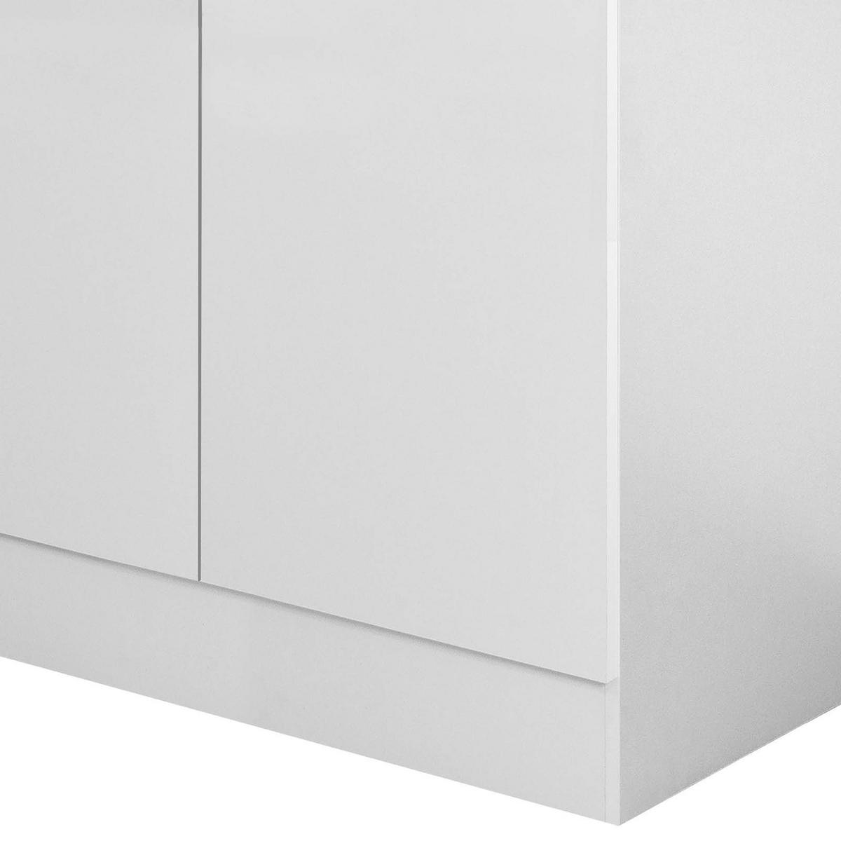 Spülenunterschrank in Weiss 'Wito' - Edelstahlfarben/Hellgrau, Holzwerkstoff/Kunststoff (100/85/60cm) - FlexWell