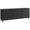 Nizka Omarica Phuket, Črna, Vzorec Ribje Kosti - črna, Trend, umetna masa/leseni material (180/69,4/39cm) - Livetastic