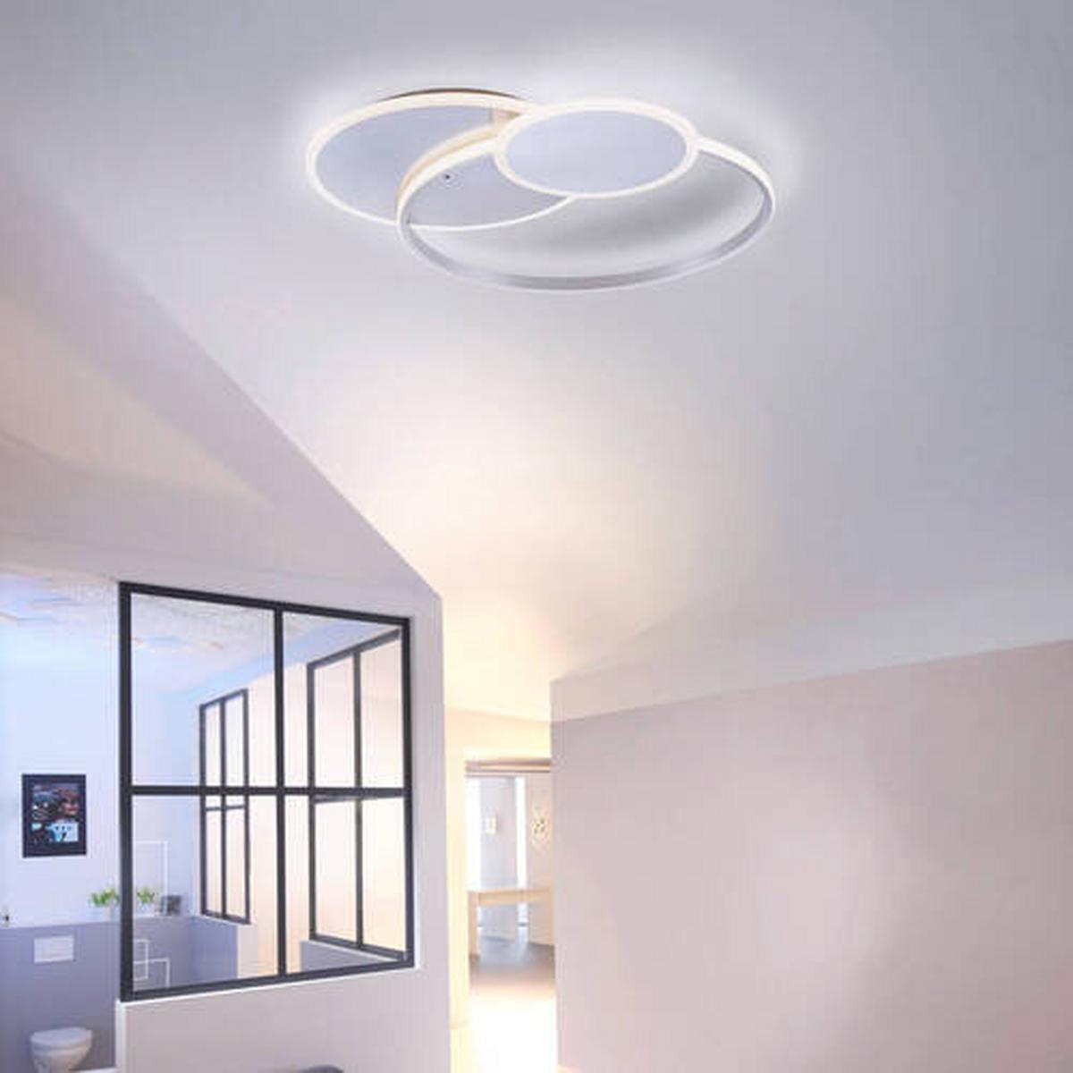 LED-Deckenleuchte Emilio in Silberfarben max. 56 Watt - Silberfarben, Design, Kunststoff/Metall (65/55,5/7cm) - Paul Neuhaus