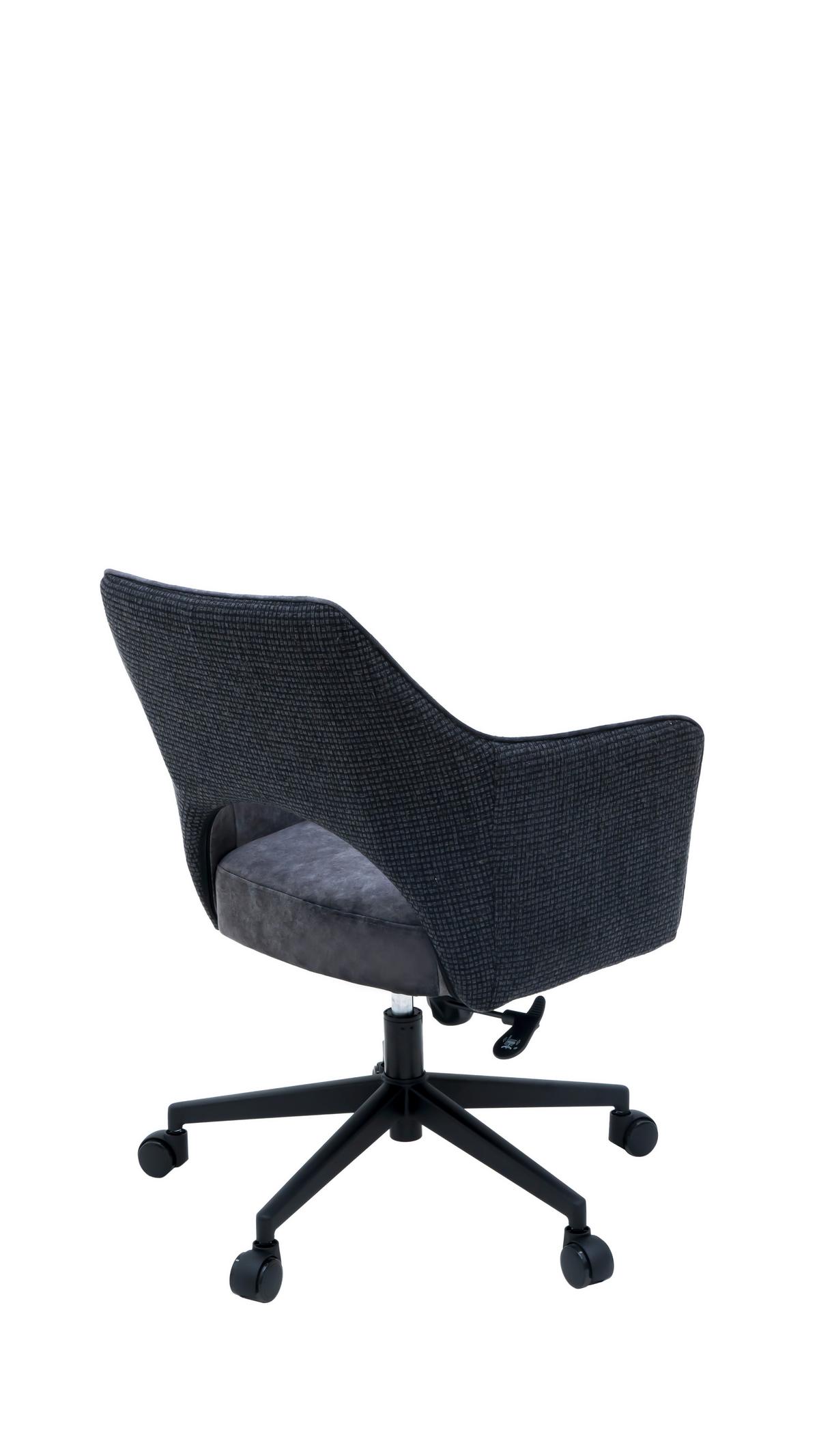 Drehstuhl Valletta Anthrazit/Schwarz - Anthrazit/Schwarz, KONVENTIONELL, Textil/Metall (63/82-88/61cm) - Premium Living