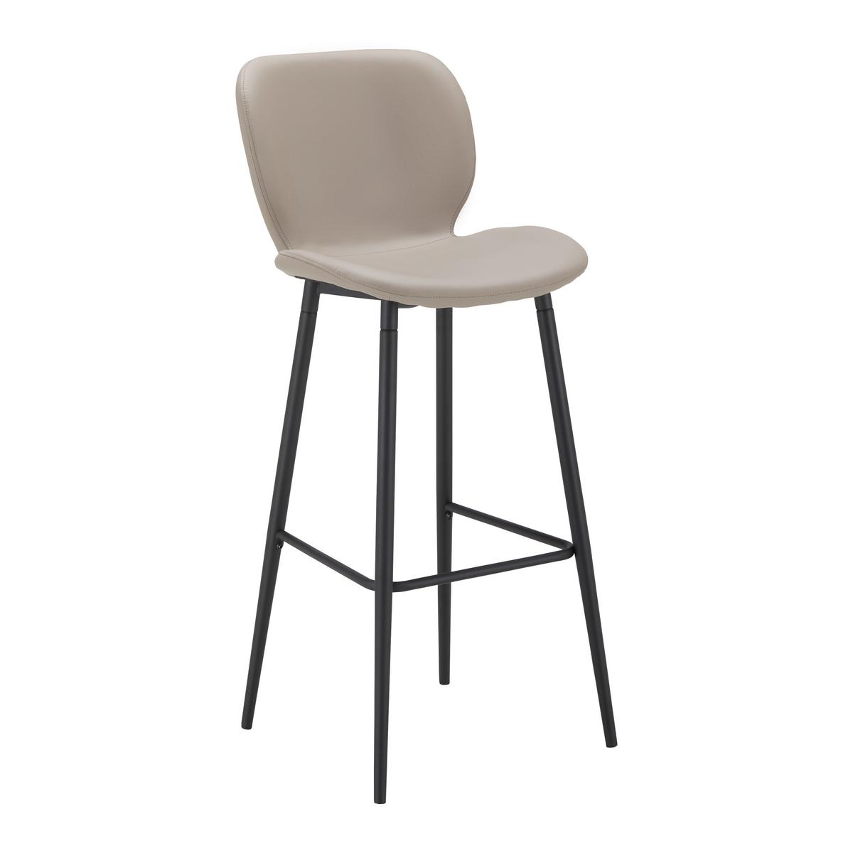 STOŁEK BAROWY IERY - czarny/taupe, Modern, metal/drewno (46/111/49cm) - Bessagi Home