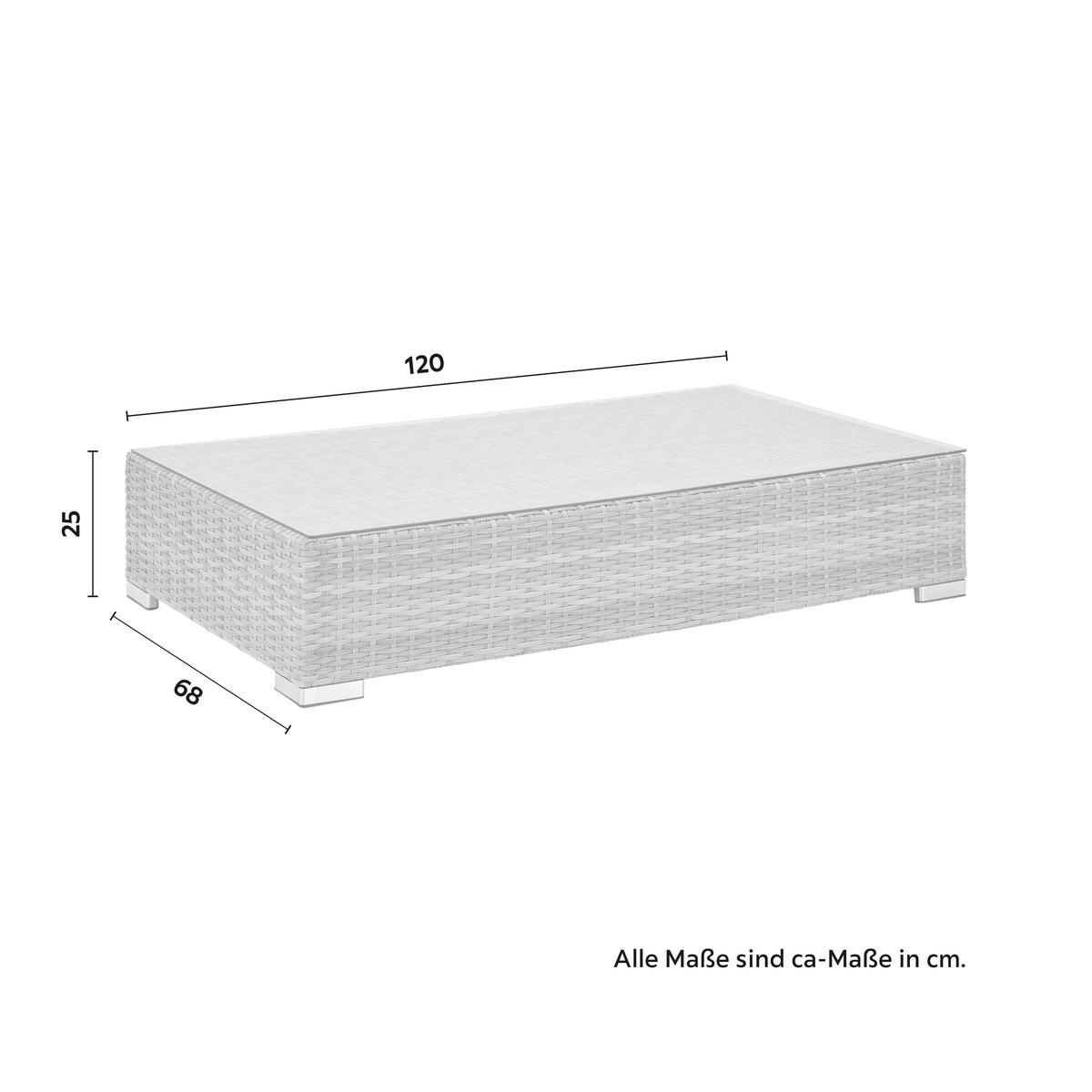 Loungegarnitur "Paola", 5-teilig, Outdoorstoff - Grau, Modern, Glas/Kunststoff (295/215cm) - Bessagi Garden